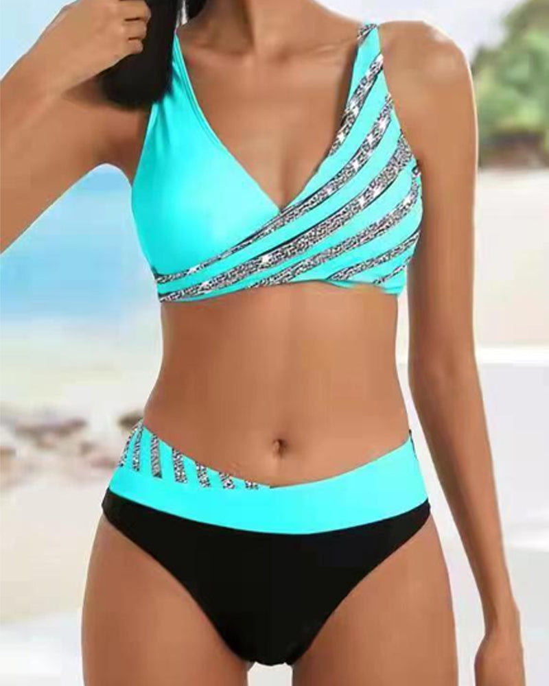 Mona - Bikini estampado em tons quentes