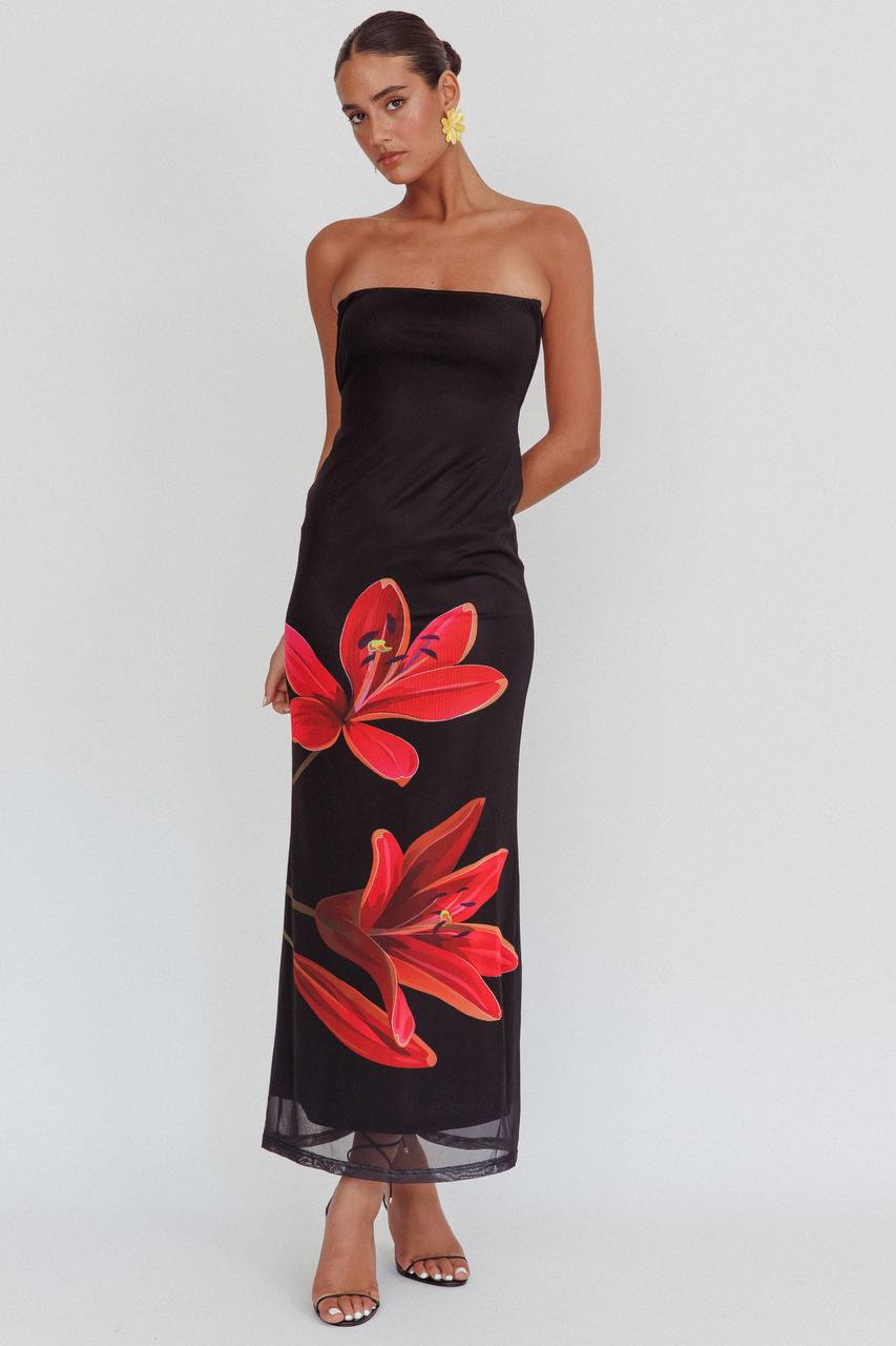 Svala | Vestido florido sem alças