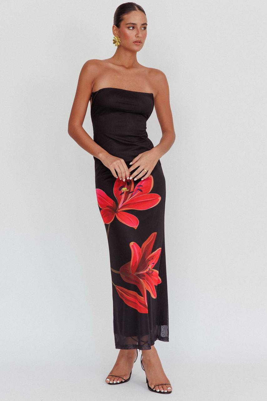 Svala | Vestido florido sem alças