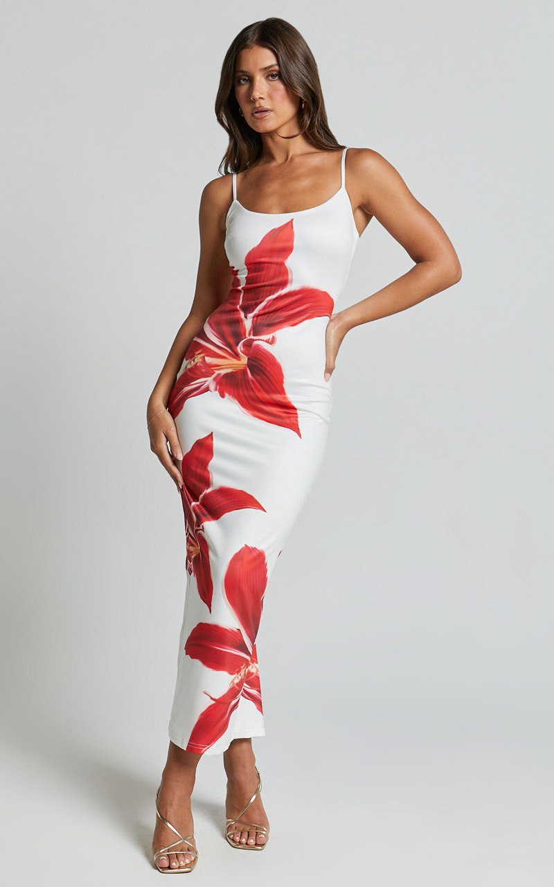 Iselin | Robe midi com flores