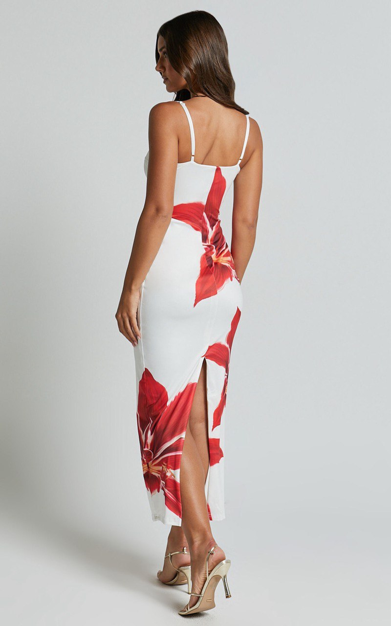 Iselin | Robe midi com flores