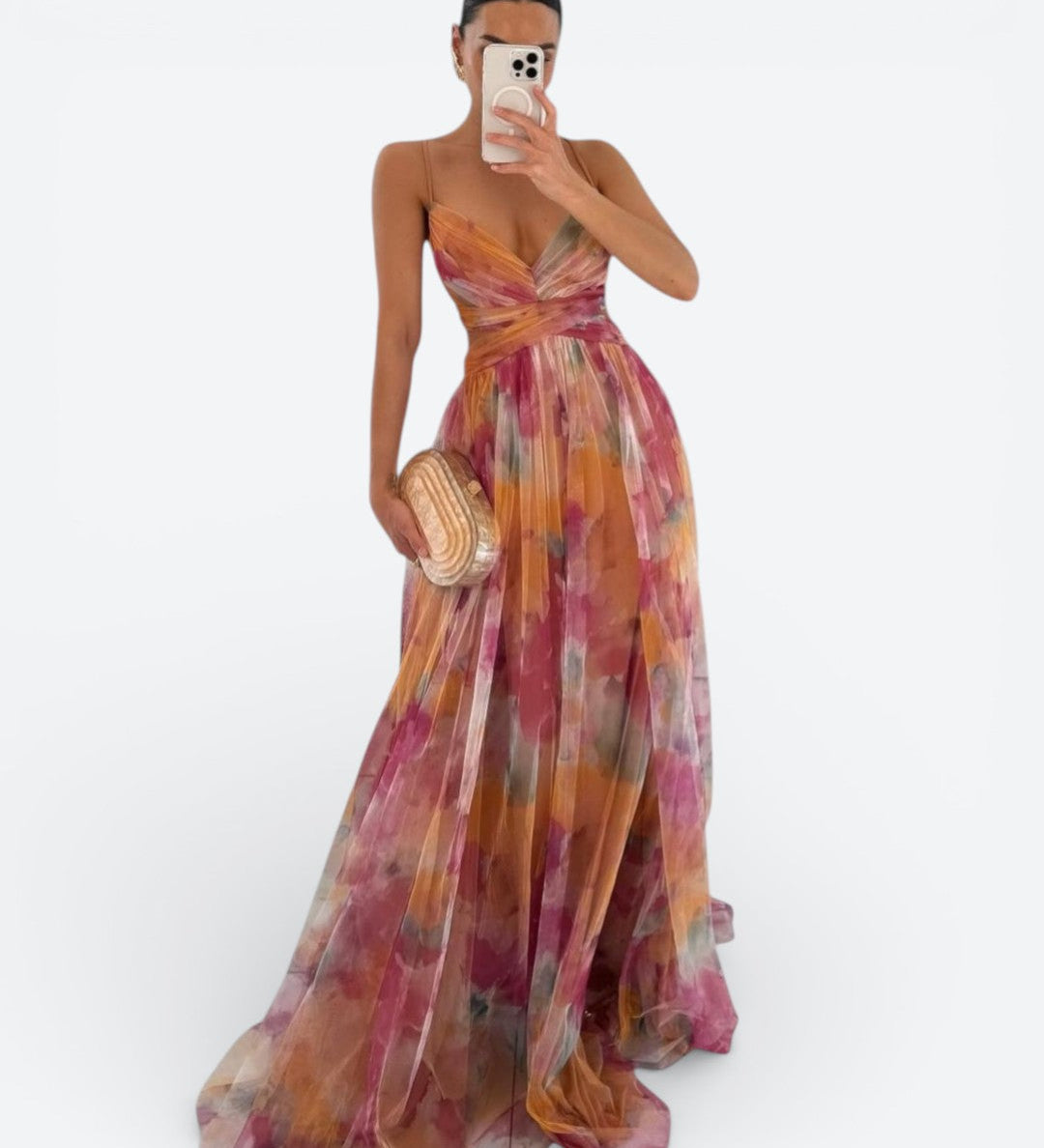 Éléonore | Vestido Longo Fluido Florido