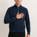 Pullover de Malha - Meio Zíper