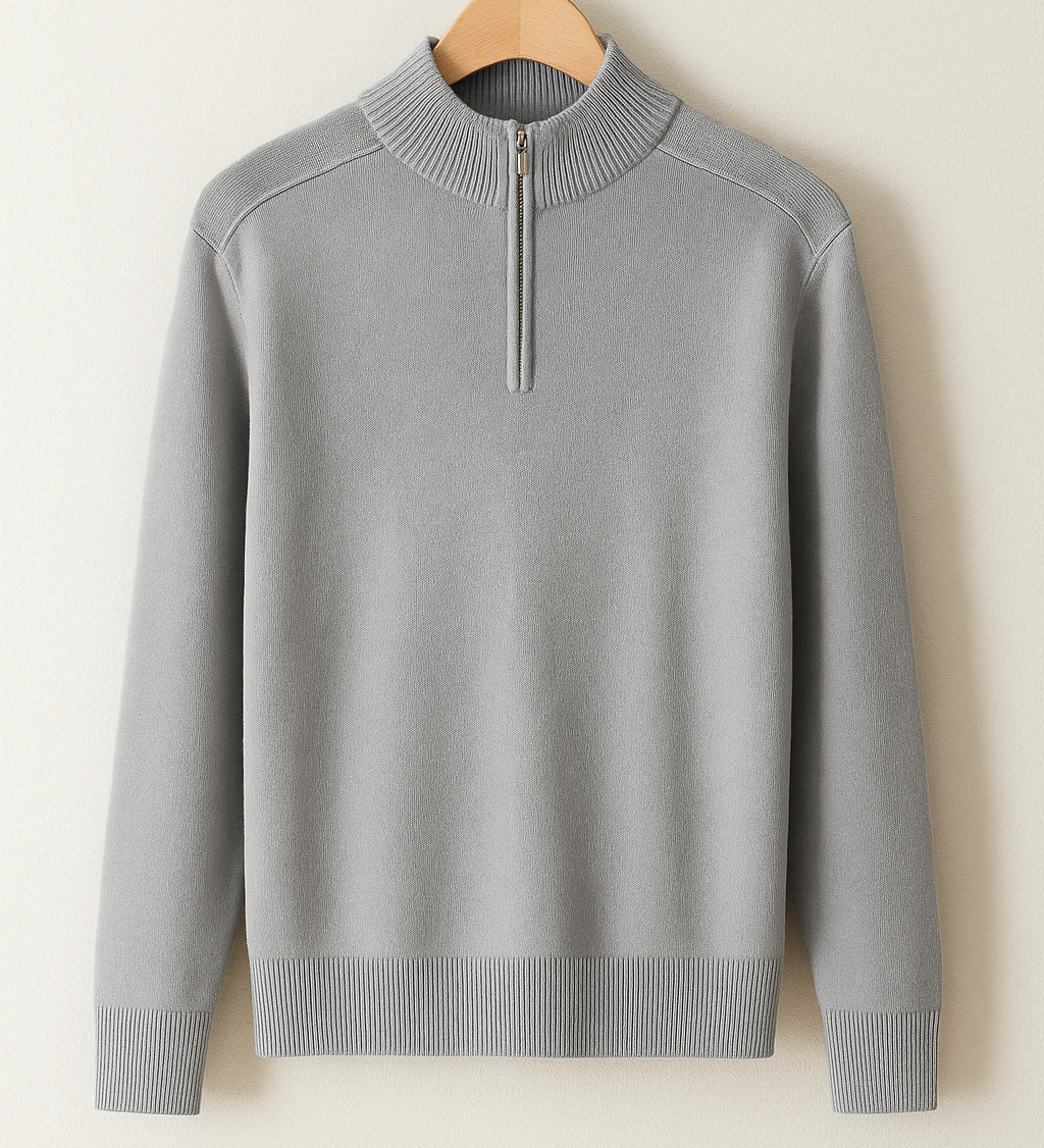 Pullover de Malha - Meio Zíper