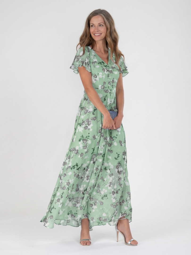 Noémie | Vestido Maxi em Chiffon Floral