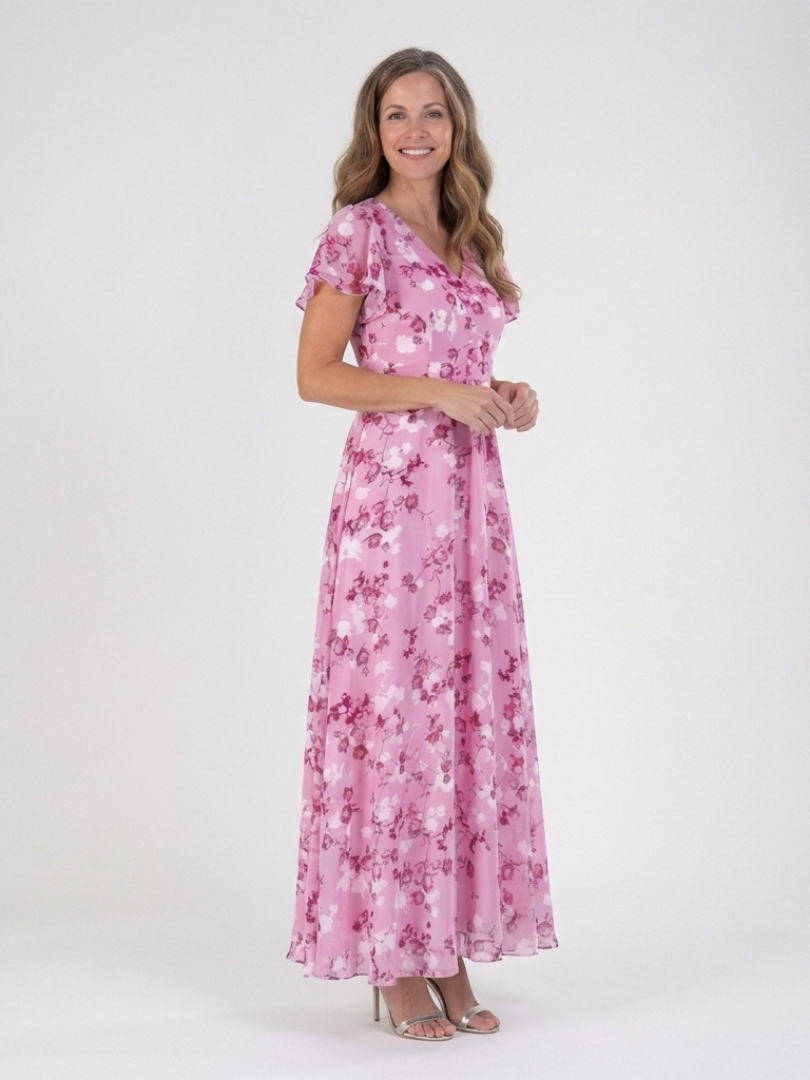 Noémie | Vestido Maxi em Chiffon Floral