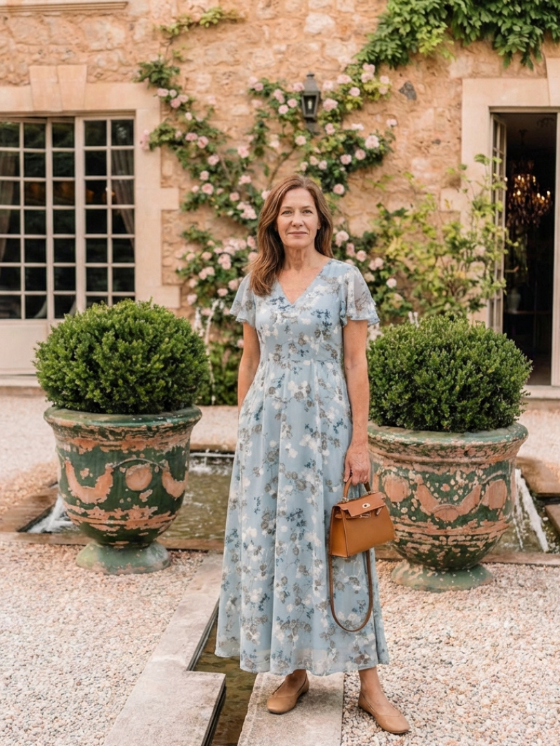 Noémie | Vestido Maxi em Chiffon Floral
