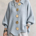 Victoire | Cardigan oversized com grandes botões dourados