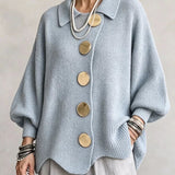 Victoire | Cardigan oversized com grandes botões dourados