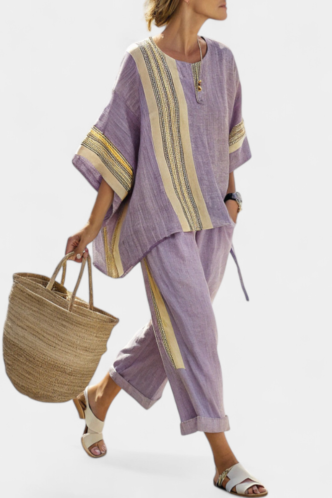 Lorena - Conjunto Boho Linho e Bambu