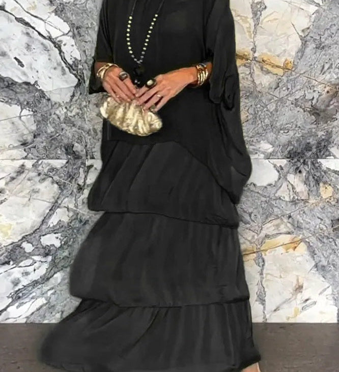 Vestido Capa Nora - Preto