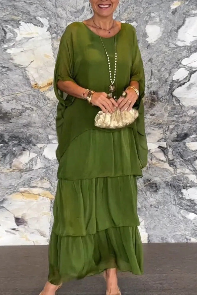 Vestido Capa Nora - Verde Oliva