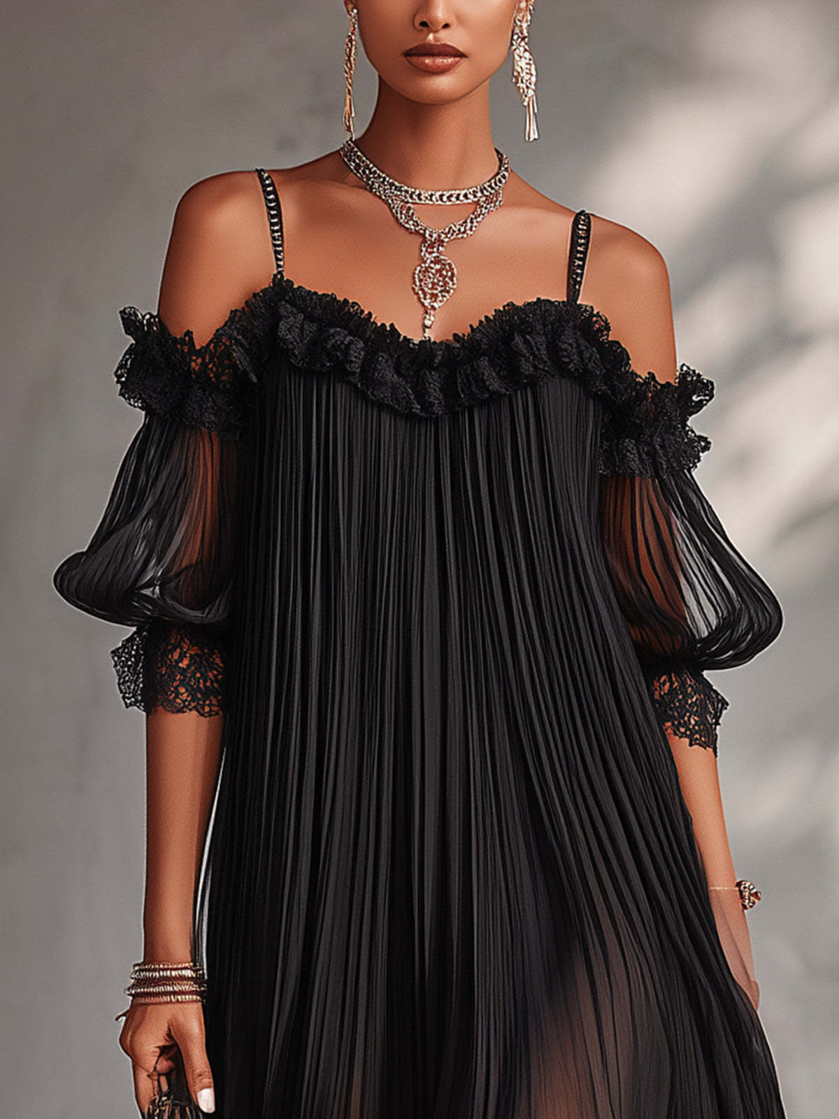 Aurore | Vestido Longo em Musselina com Decote em V