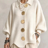 Victoire | Cardigan oversized com grandes botões dourados