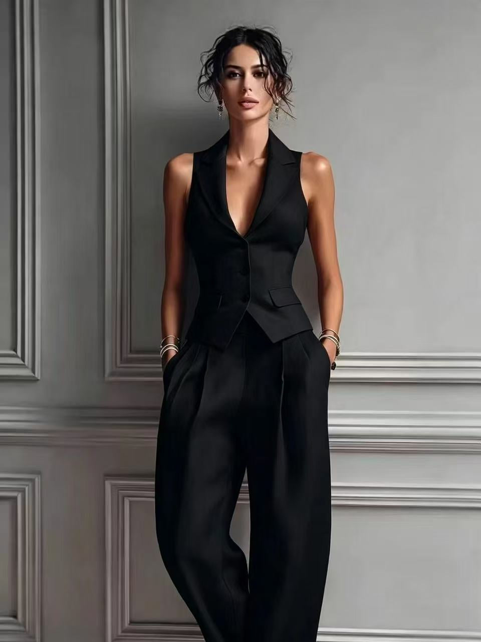 CONJUNTO ELEGANTE DE DUAS PEÇAS PARA MULHERES