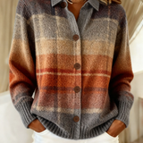 Edith | Cardigan xadrez ombré de outono