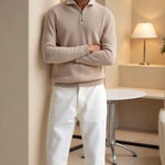 Sweater de Gola Alta com Zíper