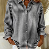 Jimena | Camisa às Riscas com Botões - 4