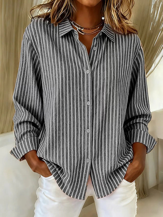 Jimena | Camisa às Riscas com Botões - 4