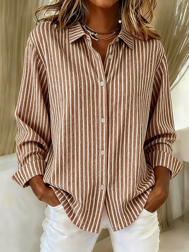 Jimena | Camisa às Riscas com Botões - 3