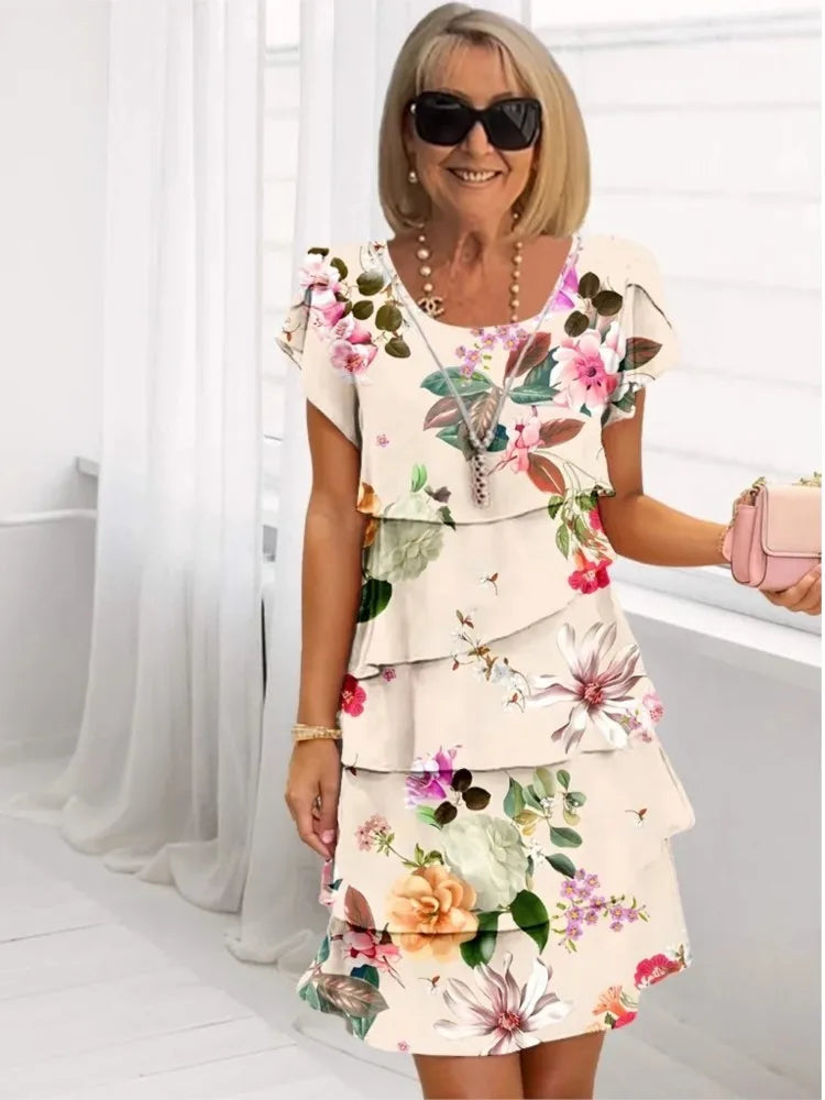 Camille – Vestido elegante fluido com volantes