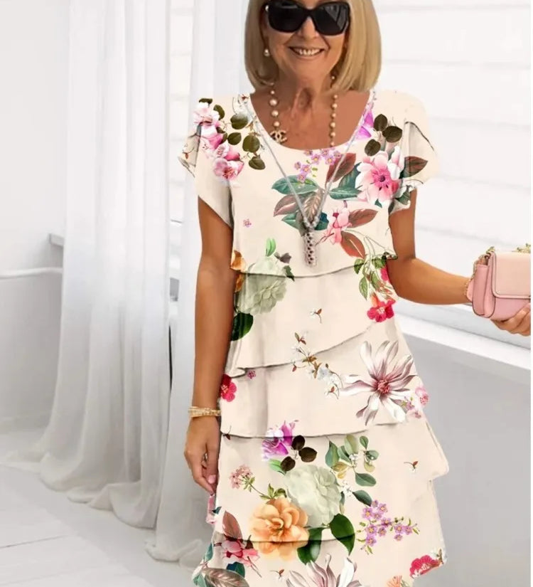 Camille – Vestido elegante fluido com volantes