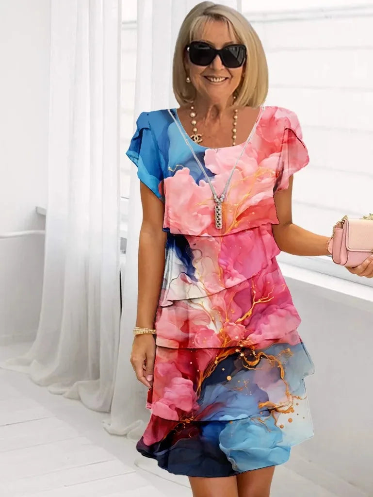 Adèle – Vestido de elegância fluida com volantes