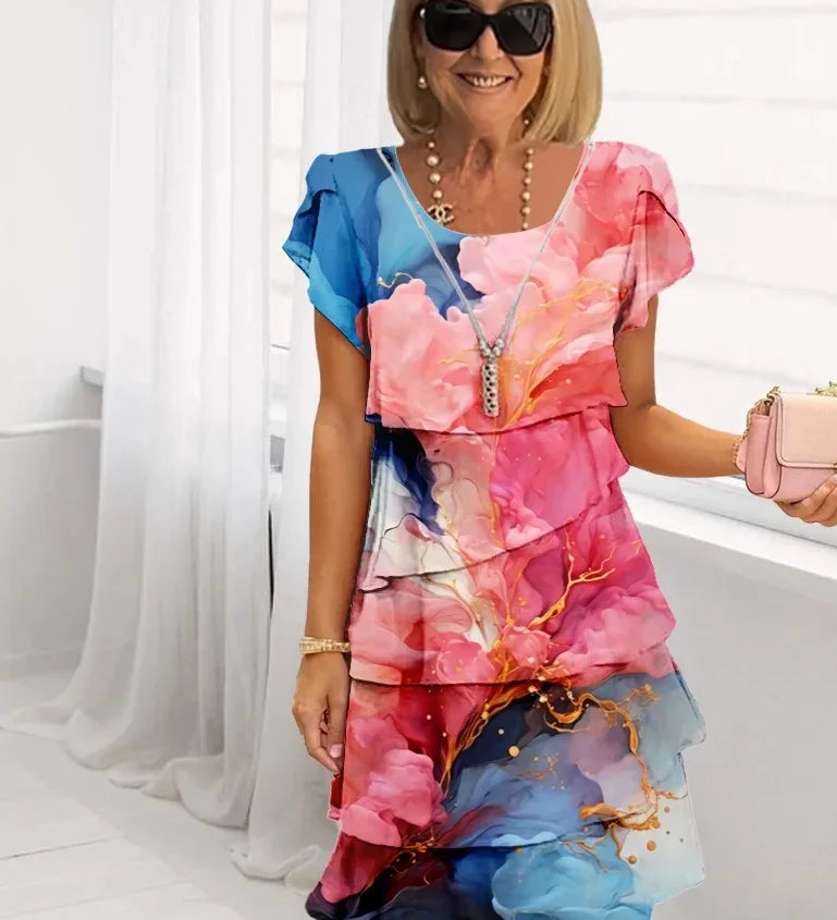 Adèle – Vestido de elegância fluida com volantes