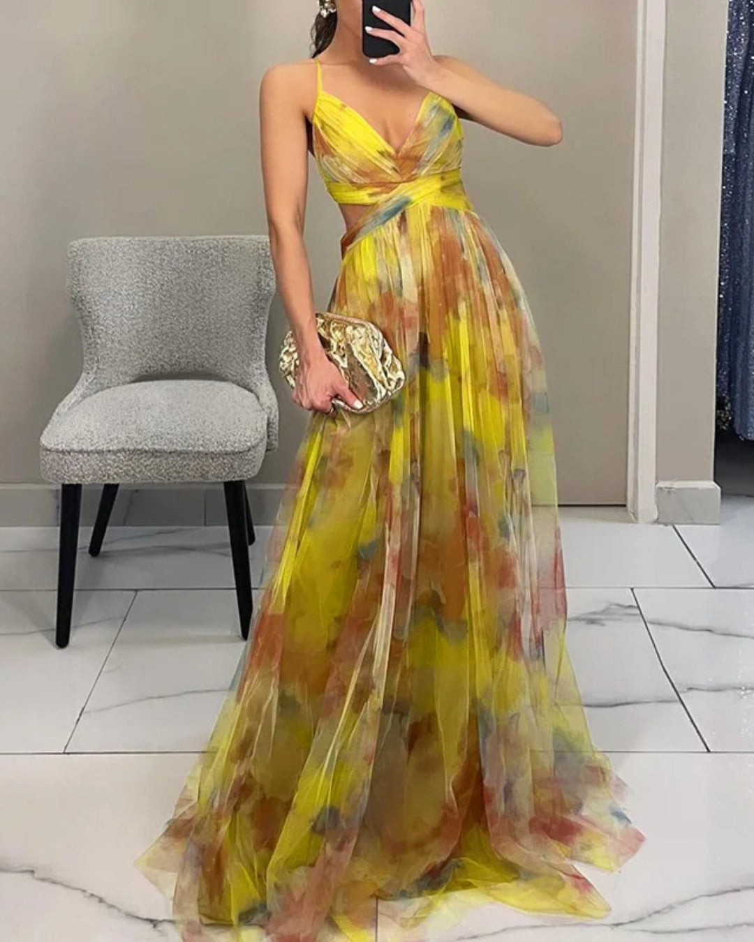 Giselle | Maxi Vestido Urokliwy com Padrão Floral