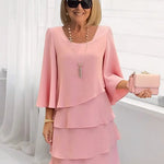 Élise – Vestido elegante fluido com volantes