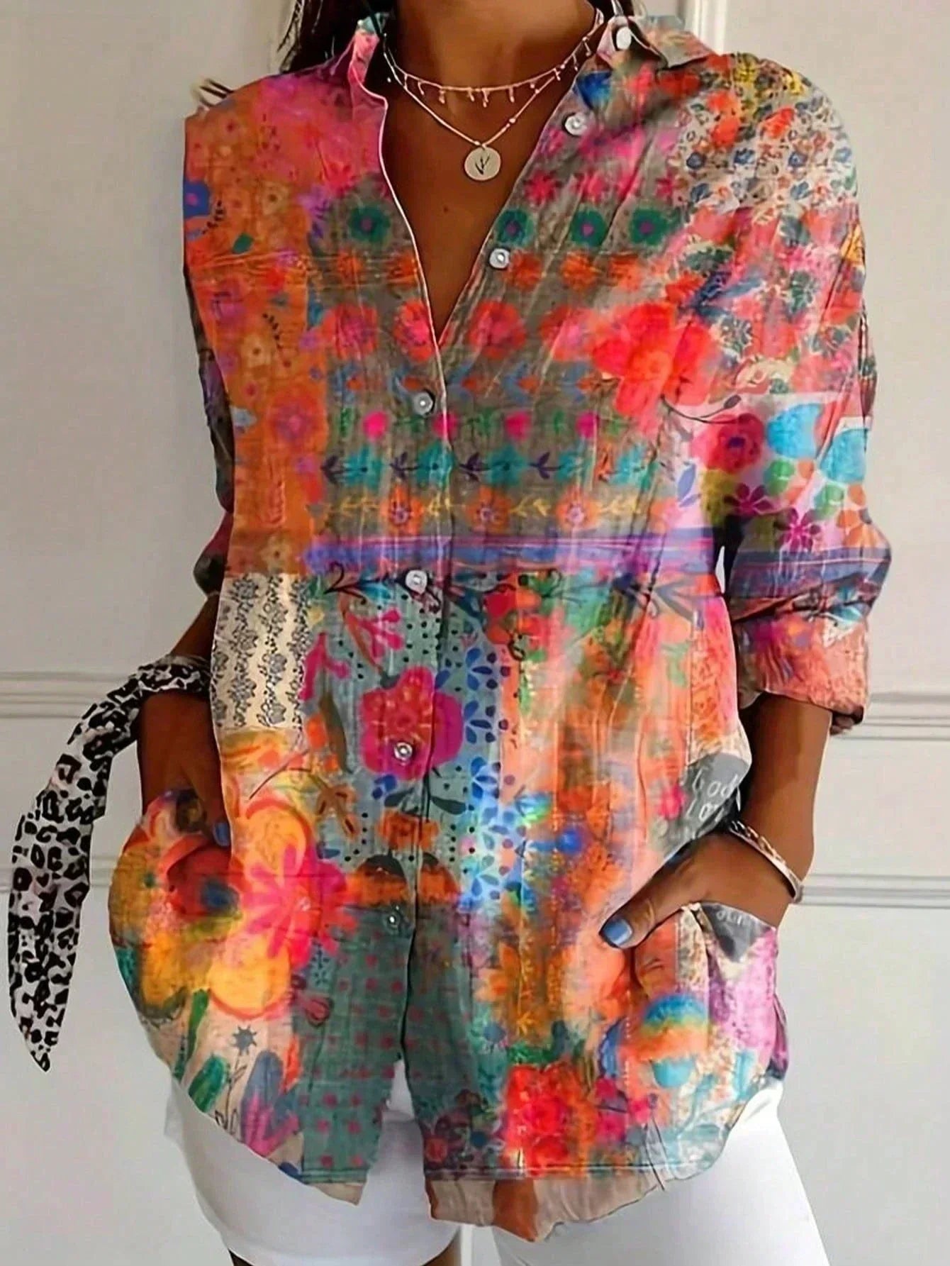 Kathryn™ | Blusa impressa fluida