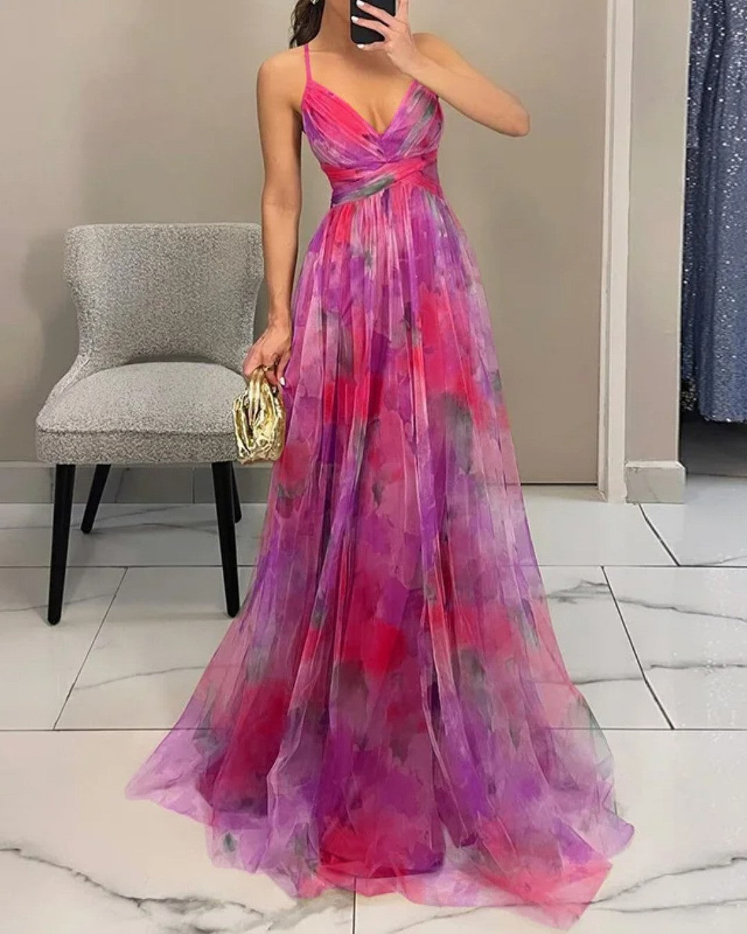 Giselle | Maxi Vestido Urokliwy com Padrão Floral