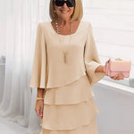 Élise – Vestido elegante fluido com volantes