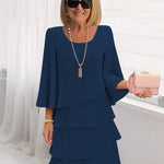 Élise – Vestido elegante fluido com volantes