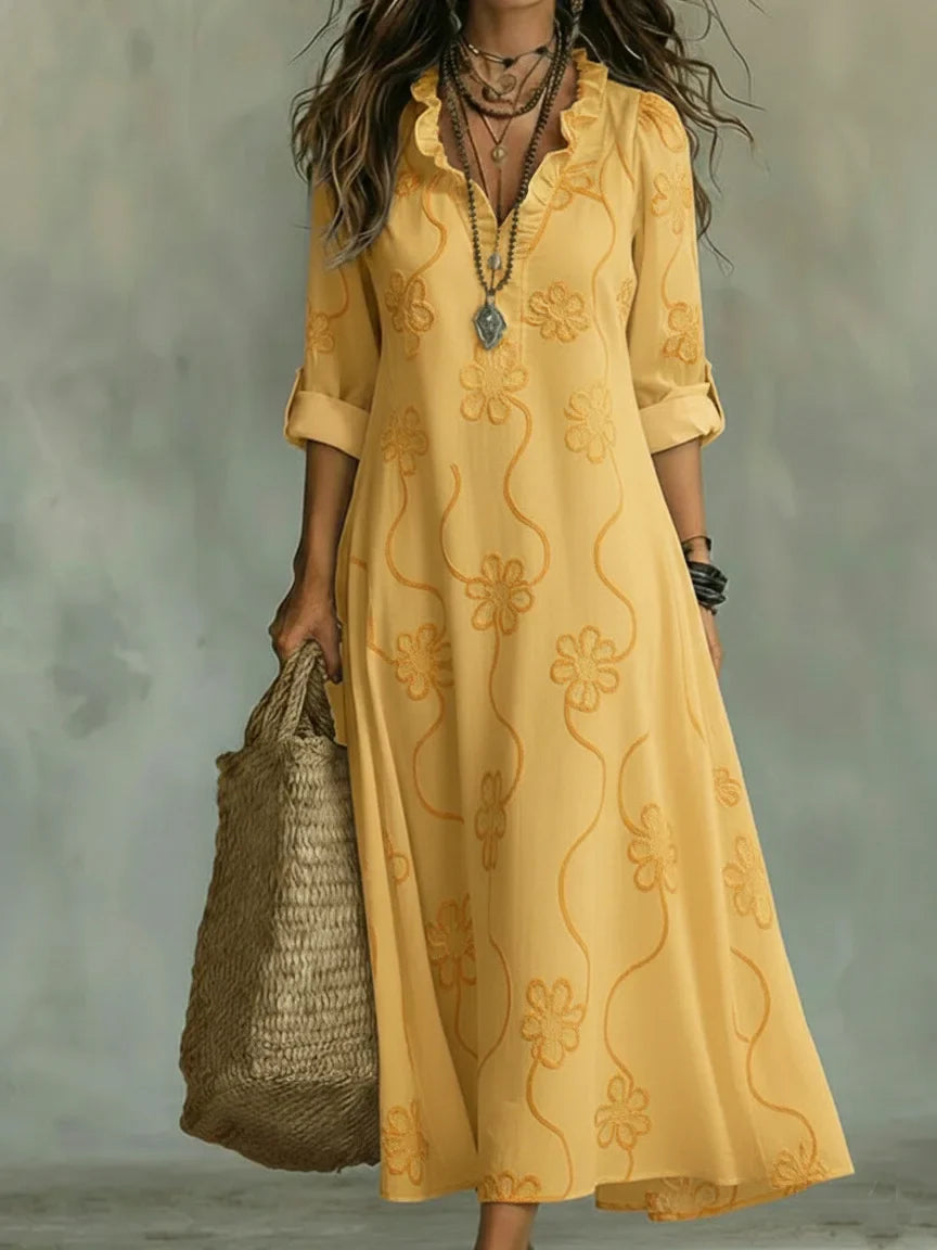 Sienna - Vestido de Verão Longo com Flores