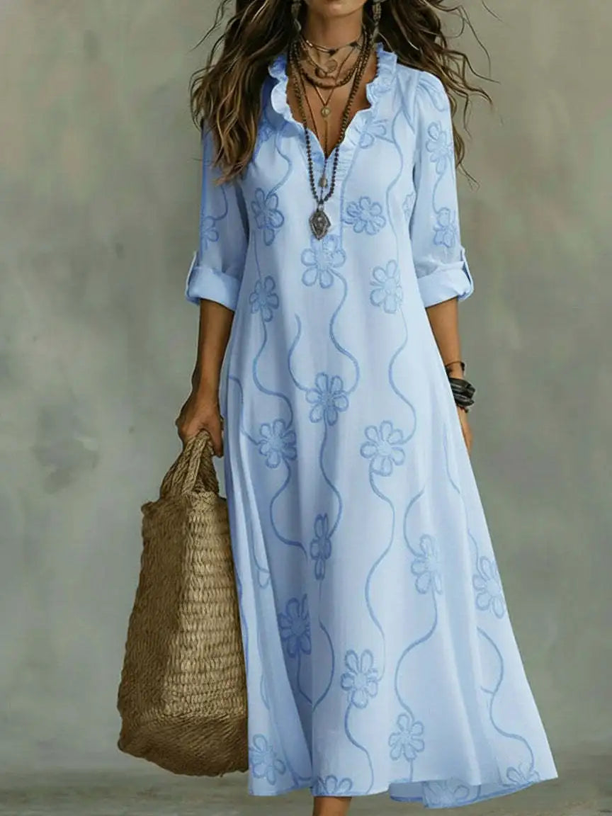 Sienna - Vestido de Verão Longo com Flores