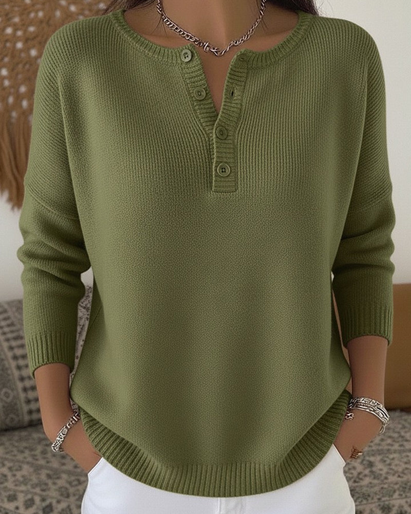 Helena | Camisola de Malha com Botões Henley - 1