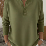 Helena | Camisola de Malha com Botões Henley - 1