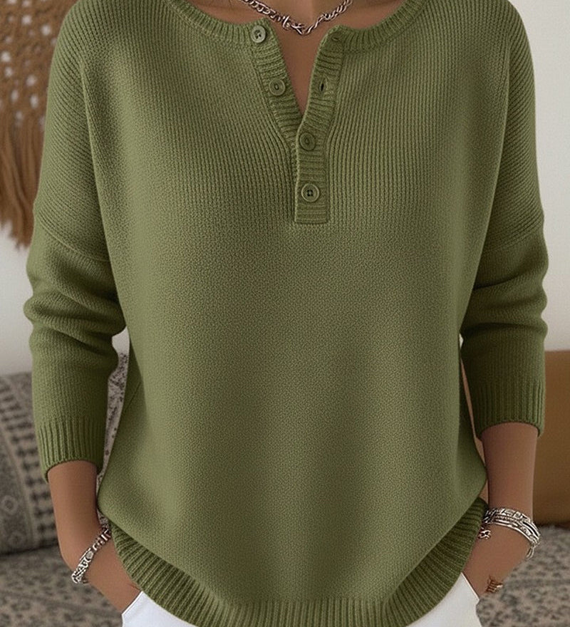 Helena | Camisola de Malha com Botões Henley - 1