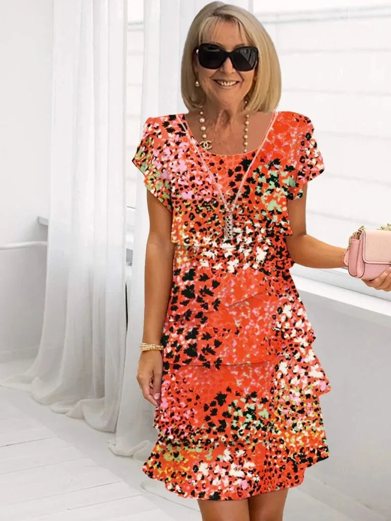 Brigitte – Vestido elegante fluido com volantes