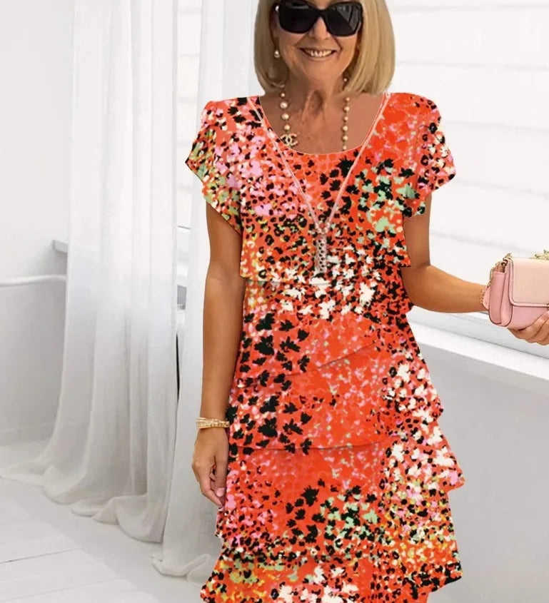 Brigitte – Vestido elegante fluido com volantes