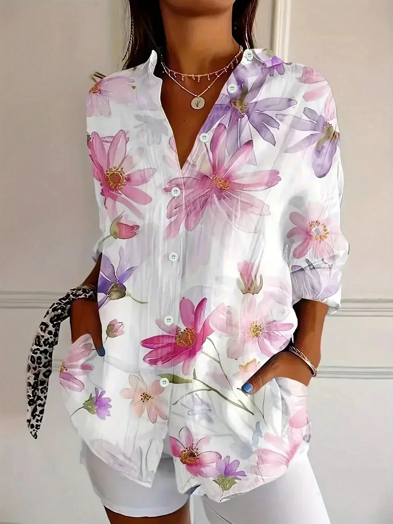 Kathryn™ | Blusa impressa fluida