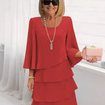 Élise – Vestido elegante fluido com volantes