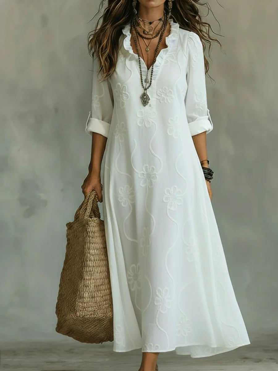 Sienna - Vestido de Verão Longo com Flores