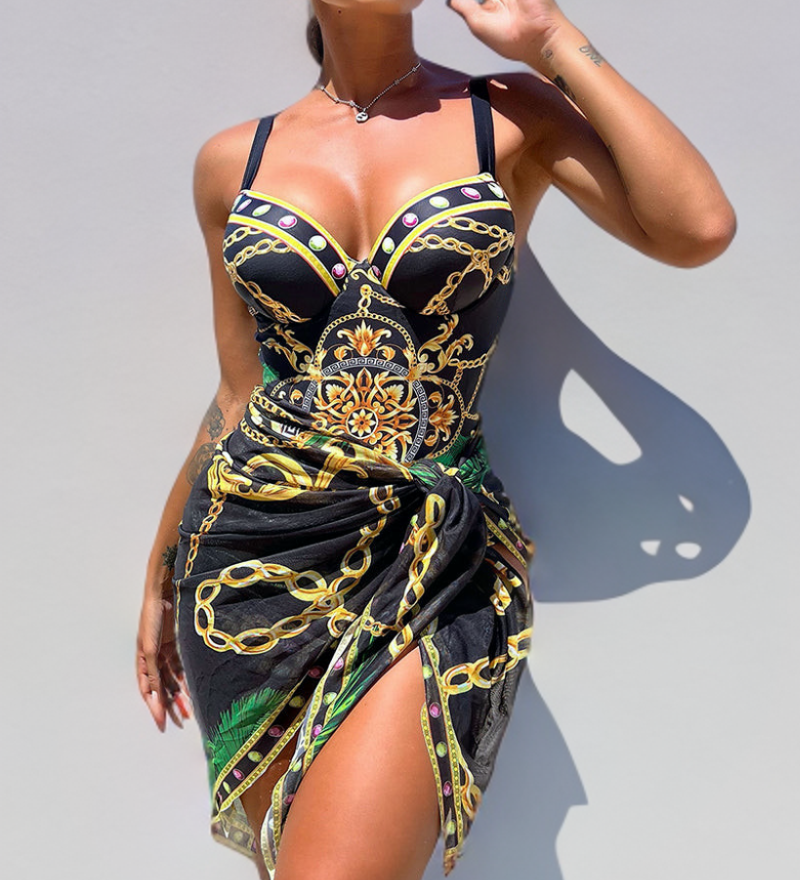 Valeria™ | fato de banho de uma peça com efeito push-up e saia de praia a condizer