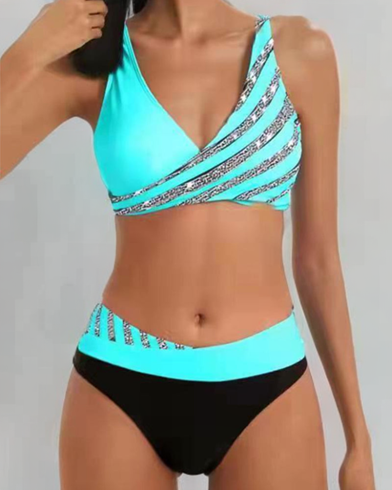 Mona - Bikini estampado em tons quentes