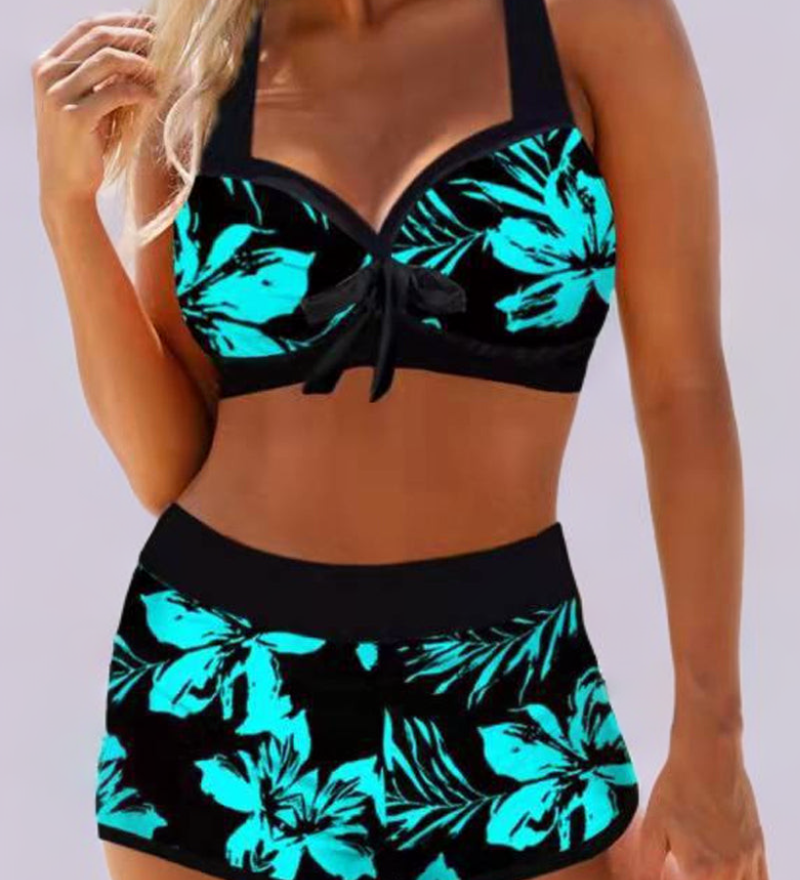 Sherrie - Fato de banho de cintura alta com estampado floral