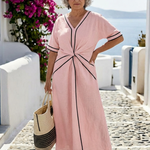 Auriane | Vestido midi com decote em V e cintura franzida