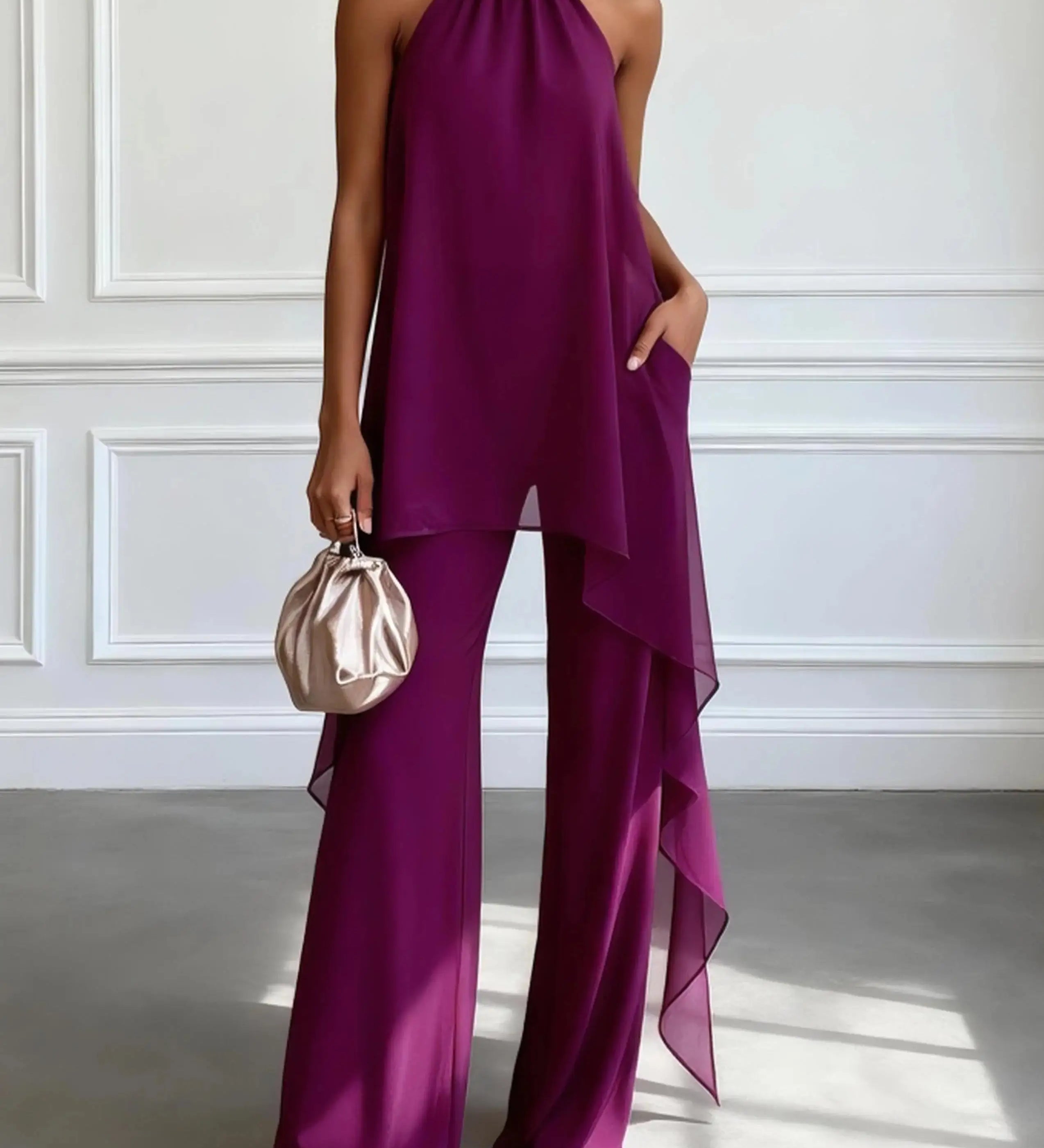 Viola | Conjunto Elegante Halter com Calças