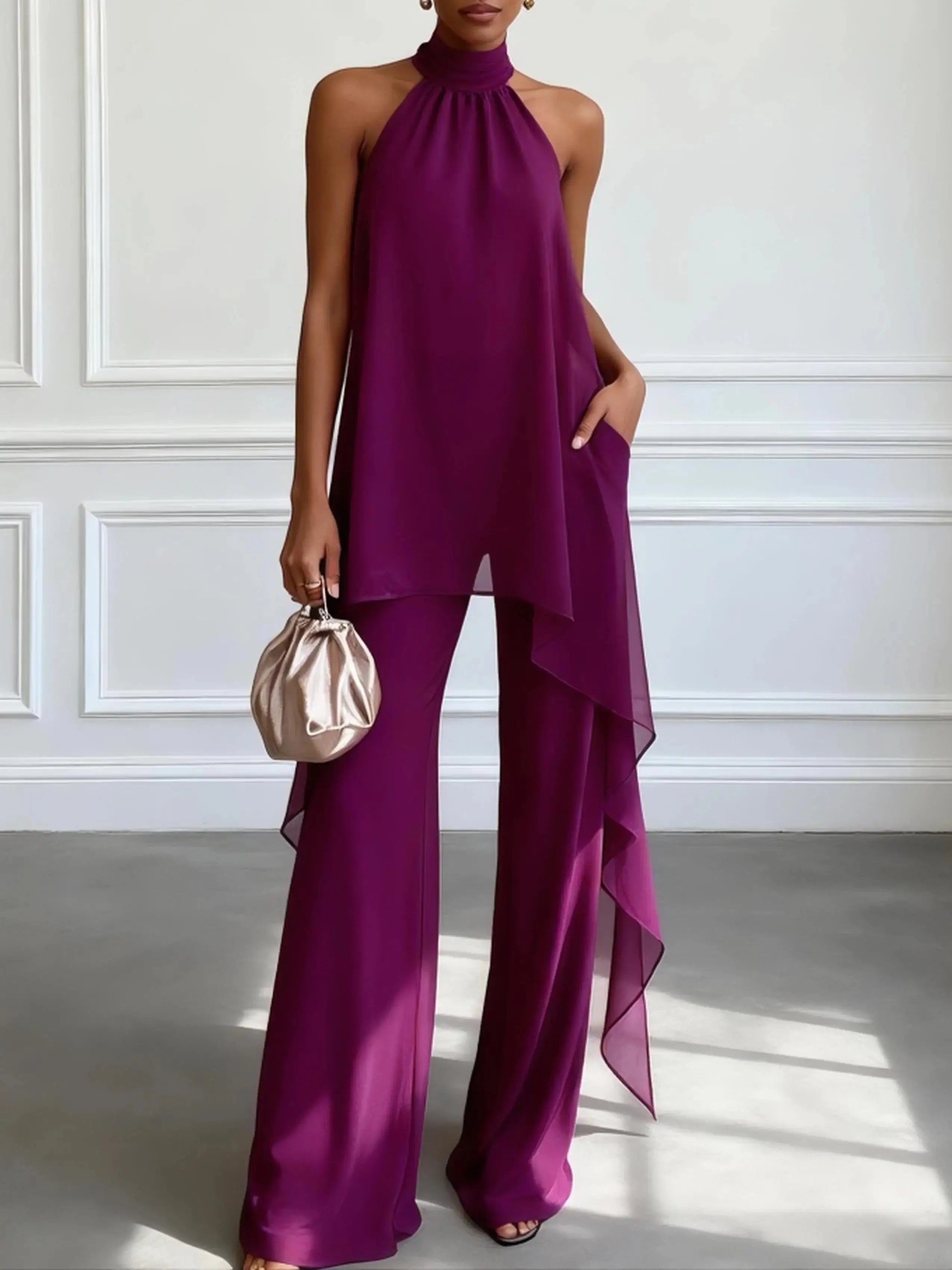 Viola | Conjunto Elegante Halter com Calças